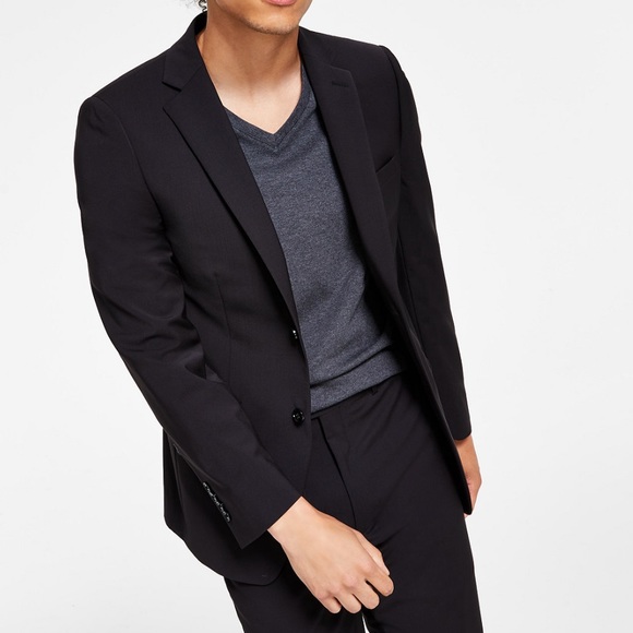 CALVIN KLEIN Men's Skinny-Fit Infinite Stretch Suit Jacket, Black - 46R - Picture 2 of 5